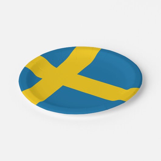 Flagge Schwedens Party Plate Pappteller (Schrägansicht)
