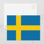 Flagge Schwedens Postkarte (Vorne/Hinten)