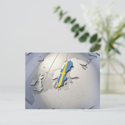 Flagge Schwedens Postkarte (Stehend Vorderseite)