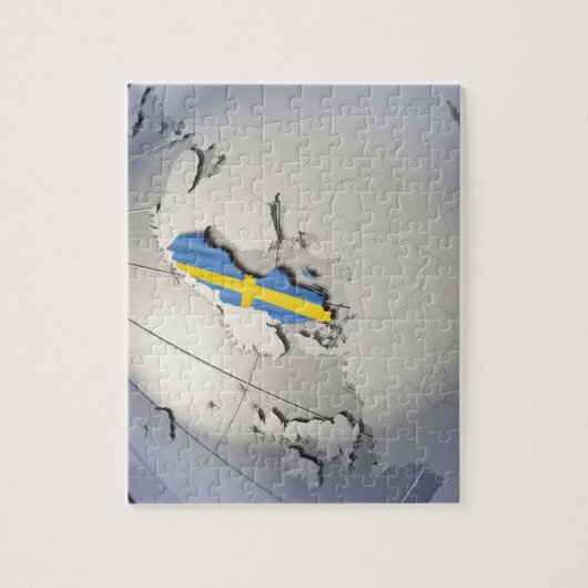 Flagge Schwedens Puzzle (Vertikal)