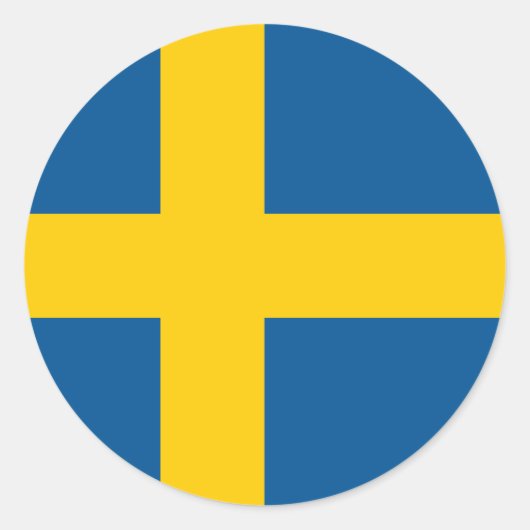 Flagge Schwedens Runder Aufkleber (Vorderseite)