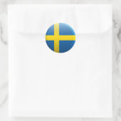 Flagge Schwedens Runder Aufkleber (Tasche)