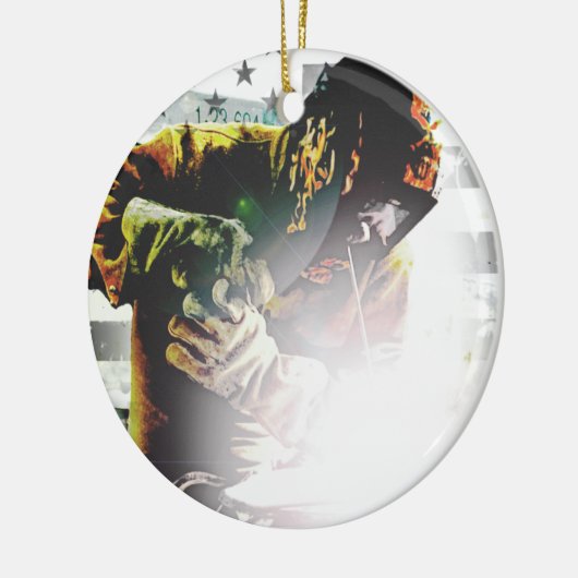 Flagge-Schweißer Keramik Ornament (Links)