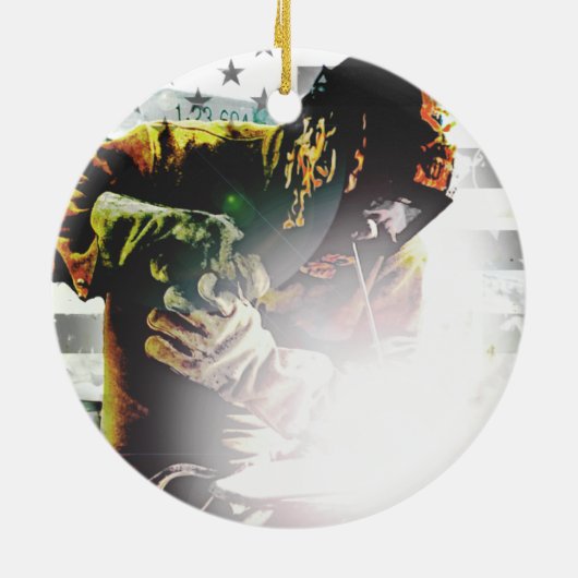 Flagge-Schweißer Keramik Ornament (Hinten)