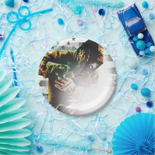 Flagge-Schweißer Pappteller (Party)