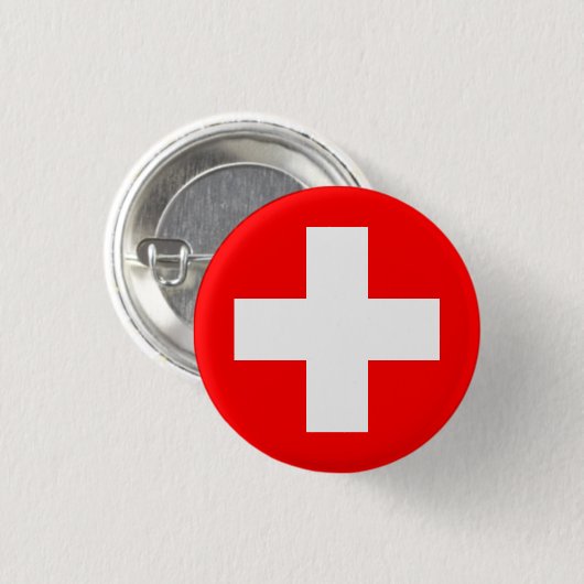 Flagge Schweiz (Schweiz) Button (Vorne & Hinten)