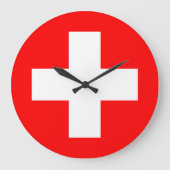 Flagge Schweiz (Schweiz) Große Wanduhr (Vorderseite)