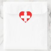 Flagge Schweiz (Schweiz) Herz-Aufkleber (Tasche)