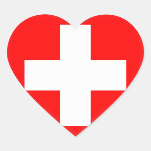 Flagge Schweiz (Schweiz) Herz-Aufkleber