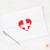 Flagge Schweiz (Schweiz) Herz-Aufkleber (Umschlag)