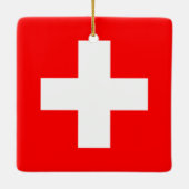 Flagge Schweiz (Schweiz) Keramikornament (Rückseite)