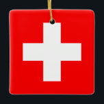 Flagge Schweiz (Schweiz) Keramikornament<br><div class="desc">Anpassbare World Flag Produkte - Bitte fühlen Sie sich frei, Ihren eigenen Text hinzuzufügen.</div>