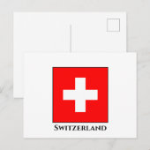Flagge Schweiz (Schweiz) Postkarte (Vorne/Hinten)