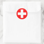 Flagge Schweiz (Schweiz) Runder Aufkleber (Tasche)