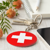 Flagge Schweiz (Schweiz) Schlüsselanhänger (Seite)