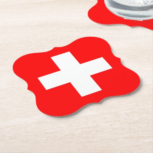 Flagge Schweiz (Schweiz) Untersetzer (angewinkelt)