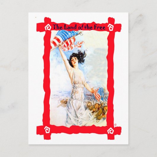 Flagge schwenkend postkarte (Vorderseite)