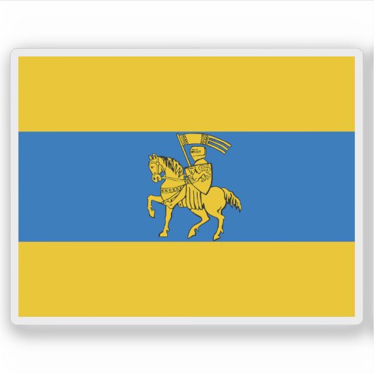 Flagge Schwerins, Deutschland Aufkleber (Vorderseite)