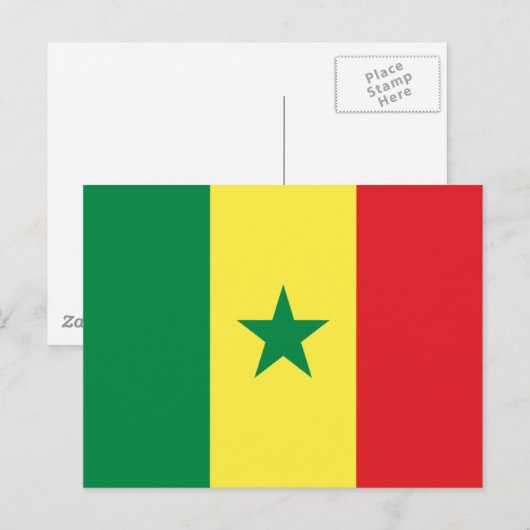 Flagge Senegals Postkarte (Vorne/Hinten)