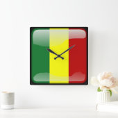 Flagge Senegals Quadratische Wanduhr (Zuhause)