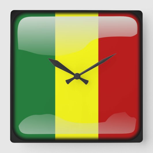 Flagge Senegals Quadratische Wanduhr (Vorderseite)