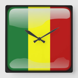 Flagge Senegals Quadratische Wanduhr
