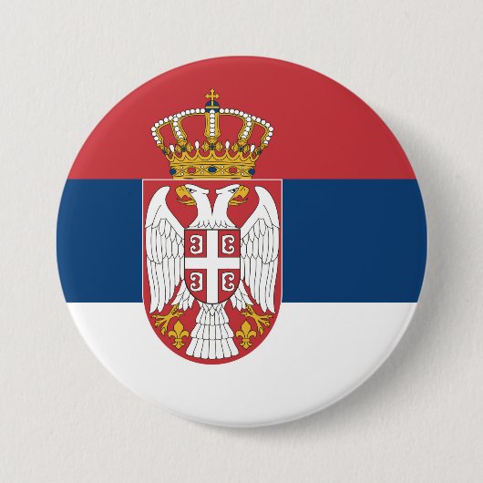 Flagge Serbien Button (Vorderseite)
