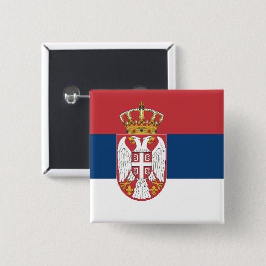 Flagge Serbien Button (Vorne & Hinten)