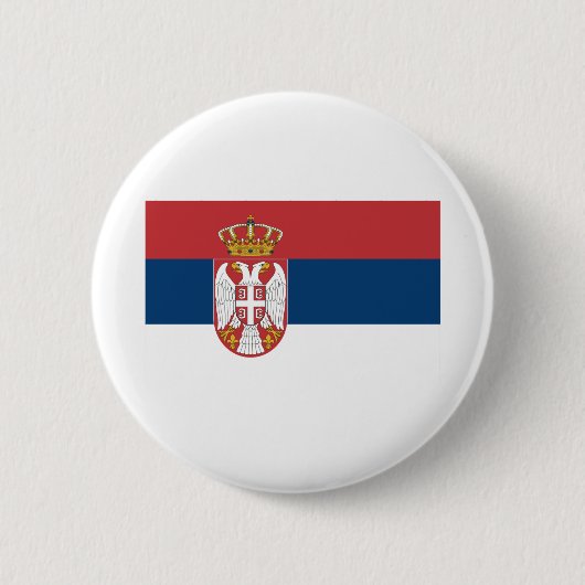 Flagge Serbien Button (Vorderseite)