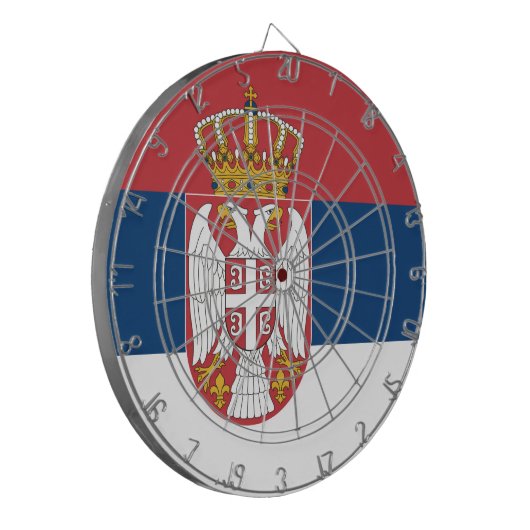 Flagge Serbien Dartscheibe (Vorderseite Links)