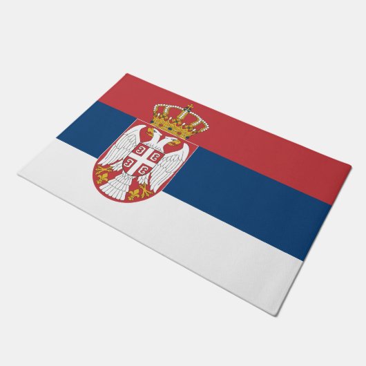 Flagge Serbien Fußmatte (Schrägansicht)