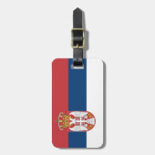 Flagge Serbien Gepäckanhänger (Vorderseite vertikal)