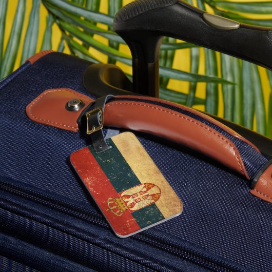 Flagge Serbien Gepäckanhänger (Vorderseite Insitu 1)