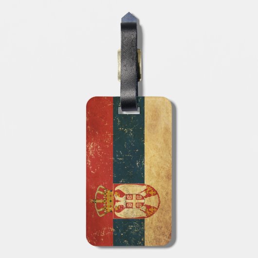 Flagge Serbien Gepäckanhänger (Rückseite vertikal)