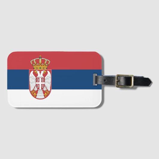 Flagge Serbien Gepäckanhänger (Vorderseite (Horizontal))