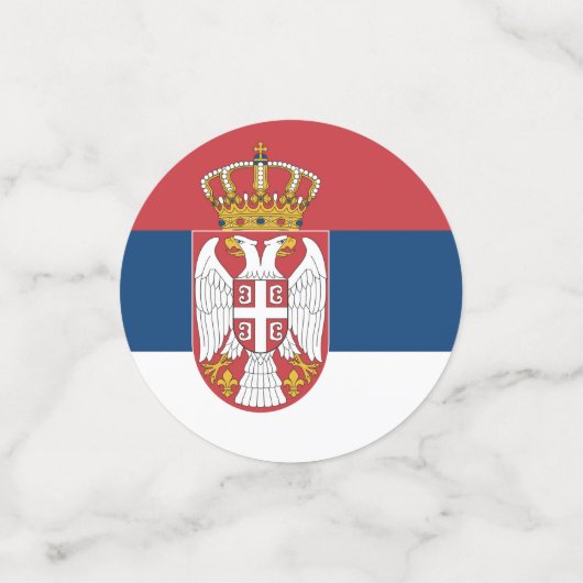 Flagge Serbien Konfetti (Klein Vorderseite)