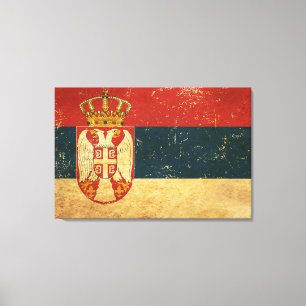Flagge Serbien Leinwanddruck