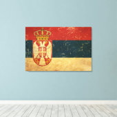 Flagge Serbien Leinwanddruck (Insitu (Holzboden))