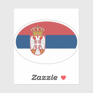 Flagge Serbien Oval Aufkleber