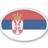 Flagge Serbien Oval Aufkleber (Vorderseite)