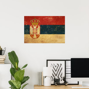 Flagge Serbien Poster