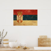 Flagge Serbien Poster (Küche)