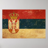 Flagge Serbien Poster (Vorne)