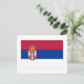 Flagge Serbien Postkarte (Stehend Vorderseite)