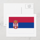 Flagge Serbien Postkarte (Vorne/Hinten)