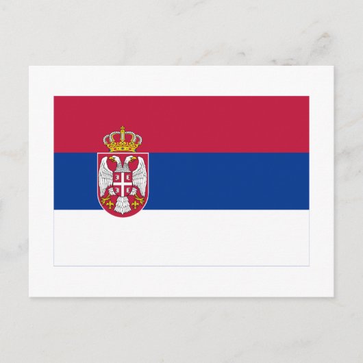 Flagge Serbien Postkarte (Vorderseite)