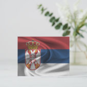 Flagge Serbien Postkarte (Stehend Vorderseite)