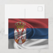 Flagge Serbien Postkarte (Vorne/Hinten)