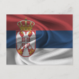 Flagge Serbien Postkarte