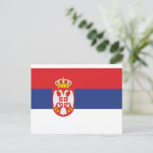 Flagge Serbien Postkarte (Stehend Vorderseite)
